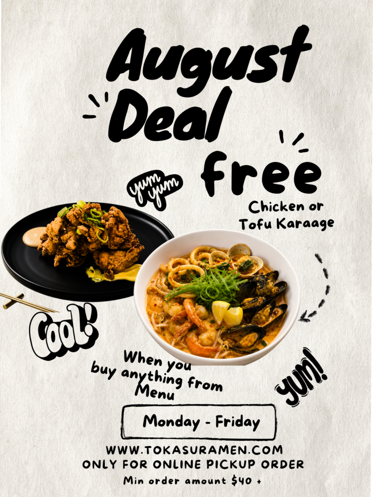 Free Chicken Karaage or Spicy Tofu Karaage